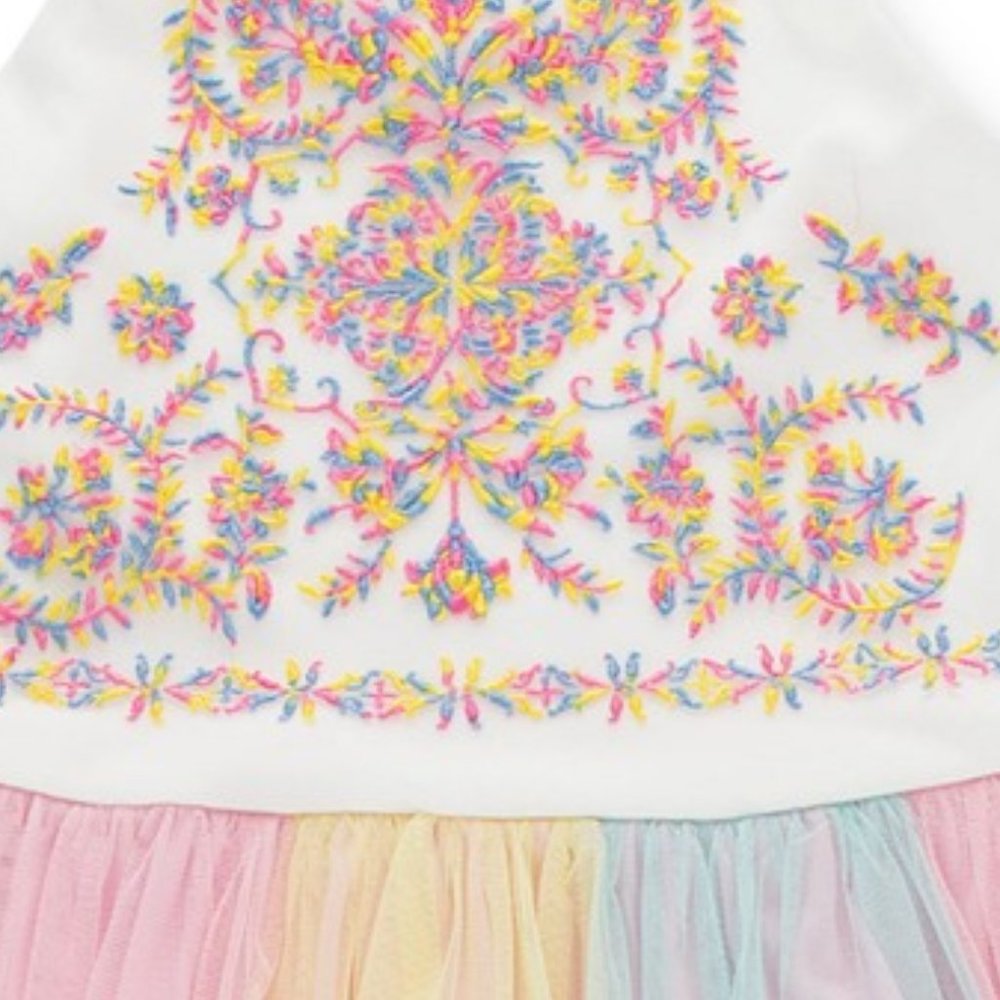 Embroidered High-Low Hem Dress - Picture 3 of 3